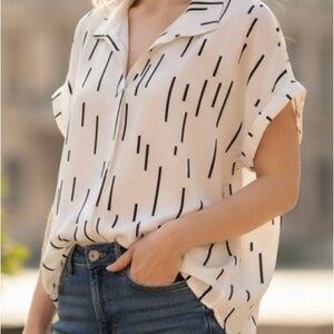 Stylish White and Black Women's Top